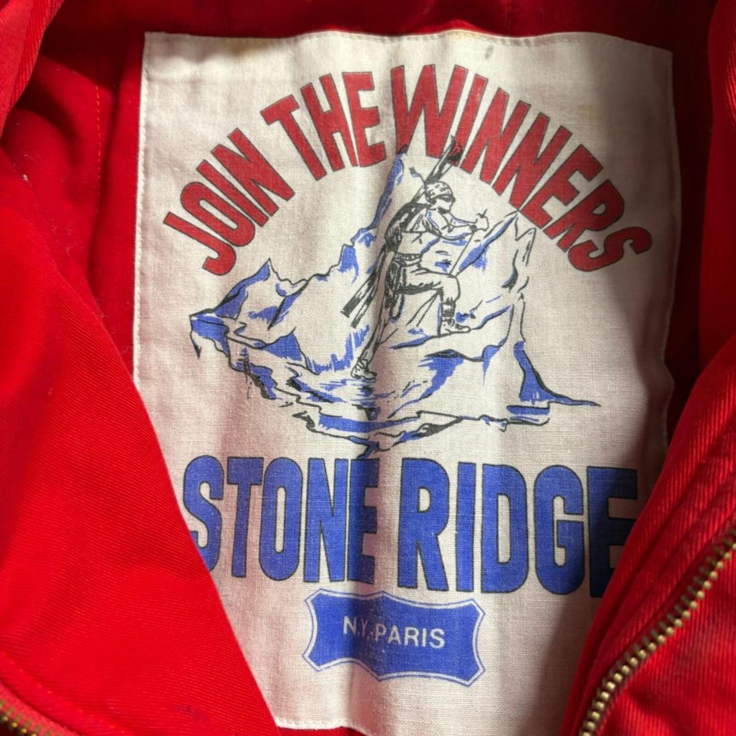 Vintage Stone Ridge Bomber Jacket Mens L Red Cotton Harrington Zip Up Taiwan