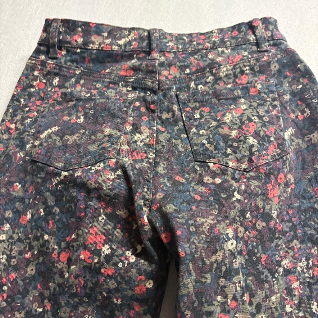 Gloria Vanderbilt Amanda Jeans Womens 4 Average Floral Print Stretch Straight