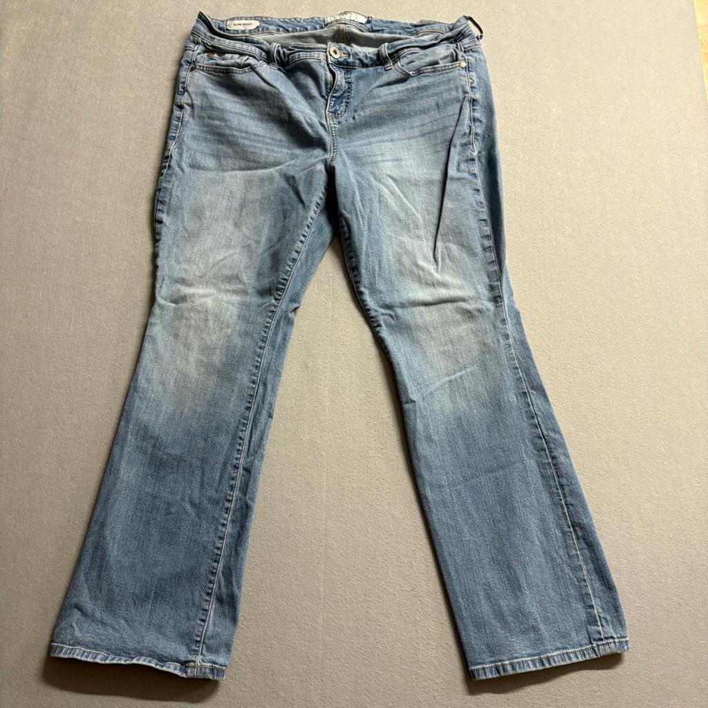 Torrid Slim Bootcut Jeans Womens 16S Blue Denim Stretch Plus Size 16 Short
