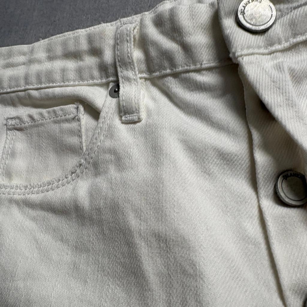 BlankNYC The Franklin Ribcage Wide Leg Jeans Womens 27 Off White Distressed