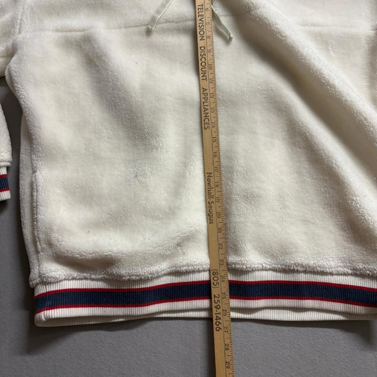 UGG Faux Fur Sherpa Hoodie Womens XL White Fleece Pullover Sweatshirt
