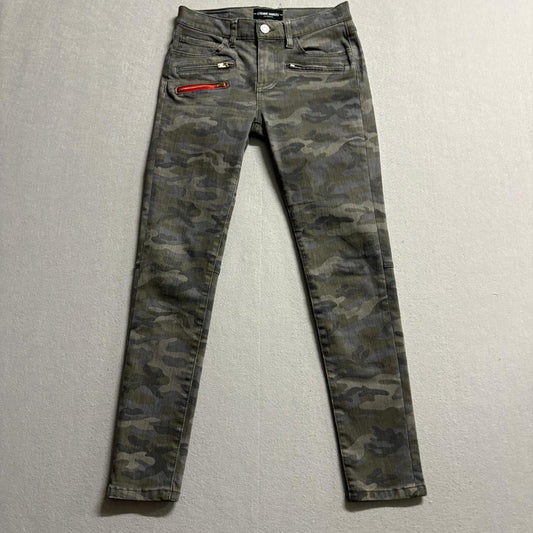 Etienne Marcel Camo Skinny Moto Jeans Womens 26 Camouflage Red Zipper Accent