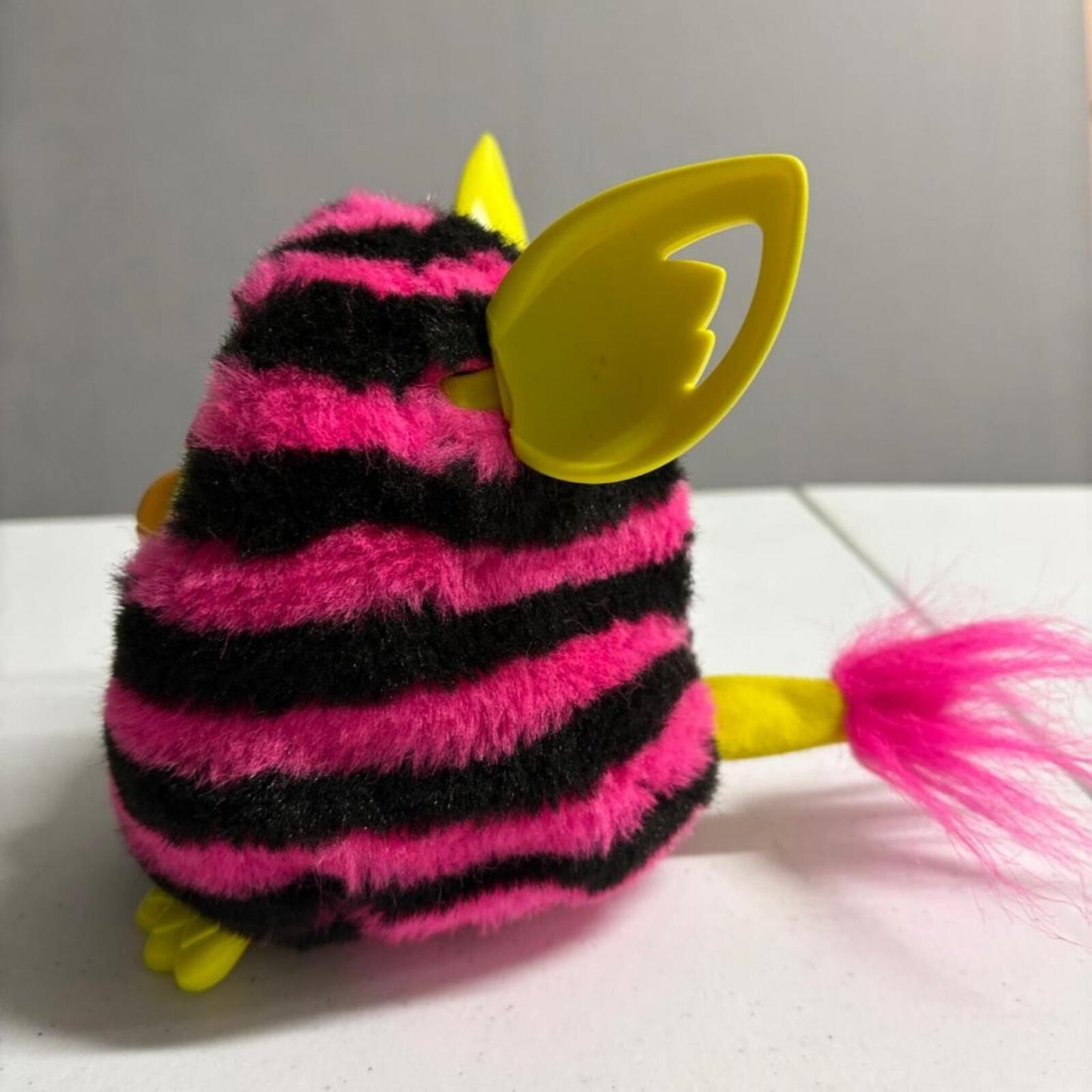 Hasbro Furby 2012 Pink and Black Stripes Punk Rock Interactive Toy A4337