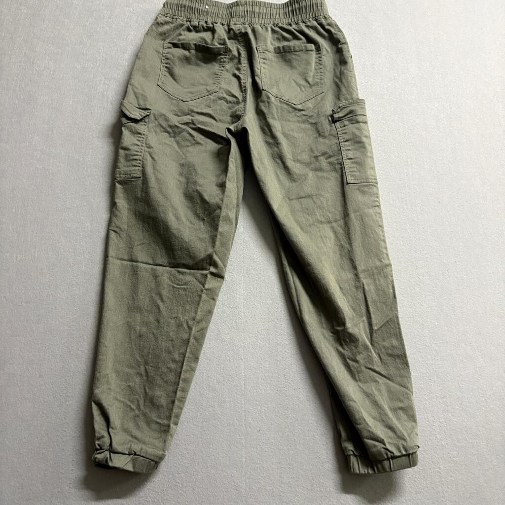 Telepatia Womens Cargo Jogger Pants Size 7/28 Olive Green Utility Elastic Waist