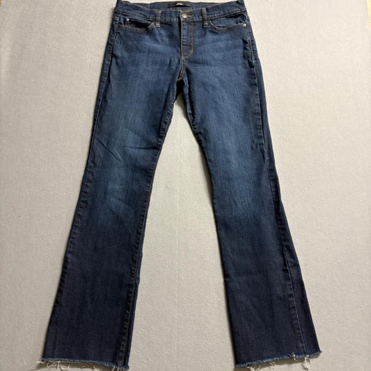 Else Jeans Womens 30 Blue Denim Mid Rise Bootcut Raw Fray Hem Stretch