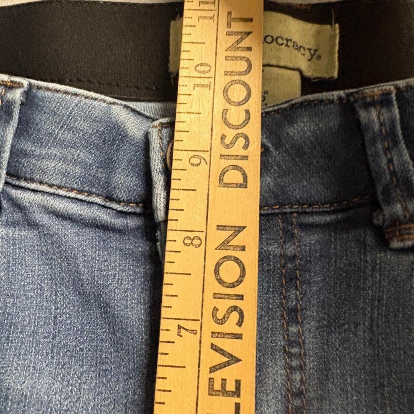 Democracy Ab Technology Skinny Jeans Womens Size 8 Blue Raw Hem Stretch Denim
