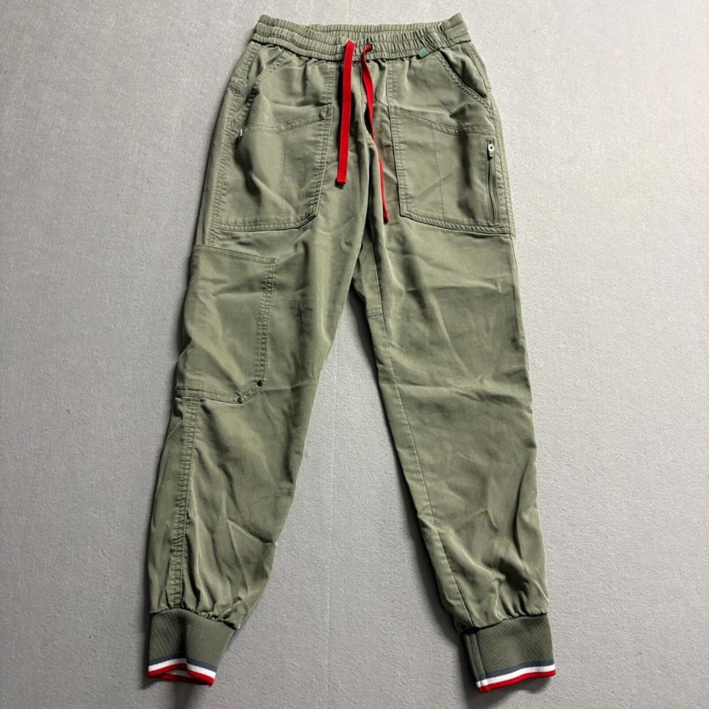 Medelita Womens XXS Olive Green Jogger Scrub Pants Tencel Blend Cargo Medical