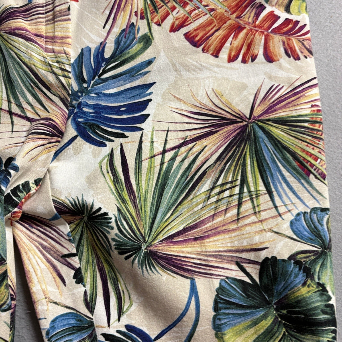 Chico's Tropical Palm Leaf Print Cropped Ankle Pants Womens Size 0.5 US