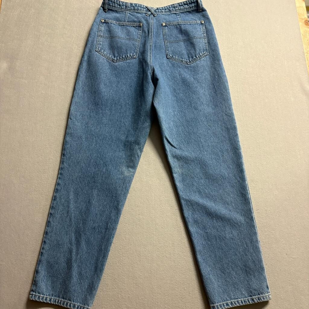 Sigrid Olsen Essentials Jeans Womens 12 Blue Denim High Rise Mom Straight Leg