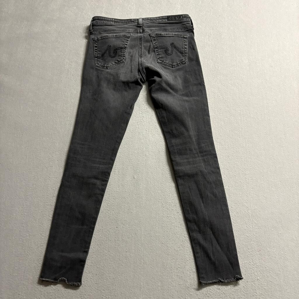 AG Adriano Goldschmied The Legging Ankle Jeans Womens 26R Gray Super Skinny Raw