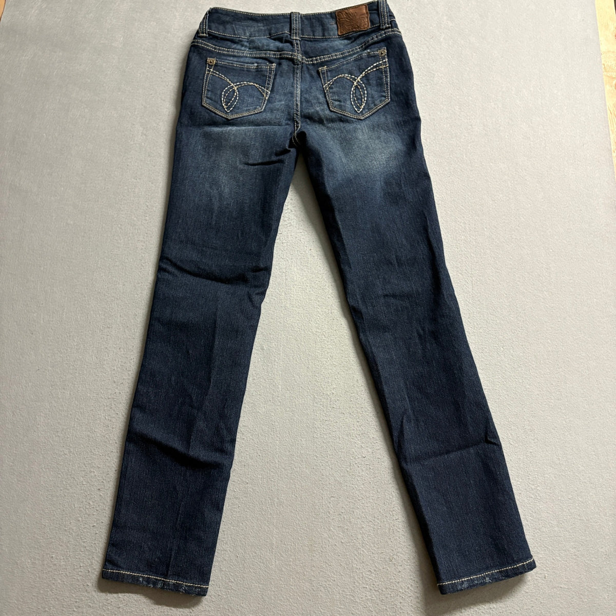 Paris Blues Jeans Womens Size 7 Dark Wash Straight Leg Stretch Denim Blue Pants