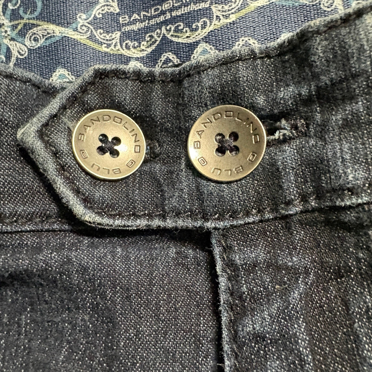 Bandolino Blu Womens Size 14 Dark Wash Capri Jeans Cuffed Comfort Stretch Blue