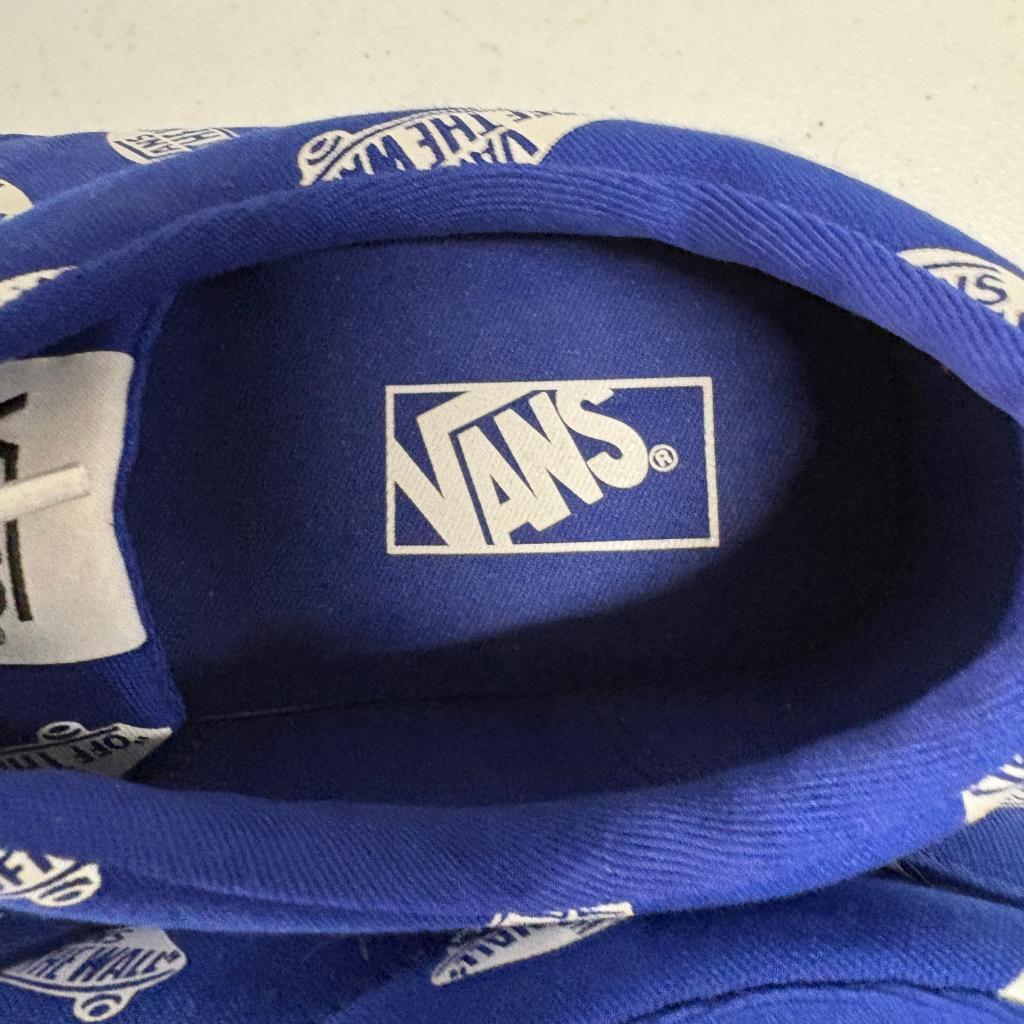 Vans Authentic Off The Wall Logo Print Blue Canvas Sneakers Mens Size 10