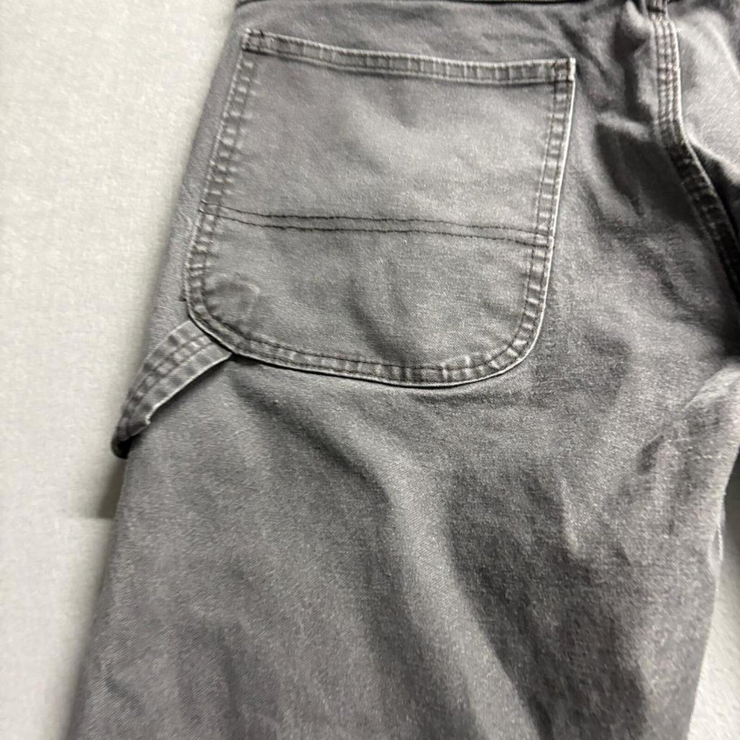 Genuine Dickies Mens Carpenter Pants 34x32 Gray Canvas Utility Workwear