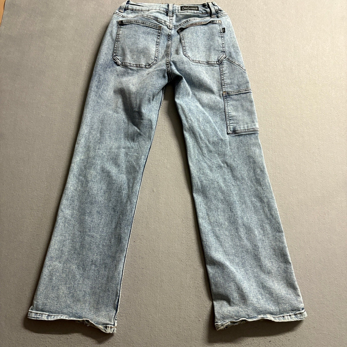 Chic Connect Girls Wide Leg Jeans Size 10 Light Wash Denim Carpenter Utility