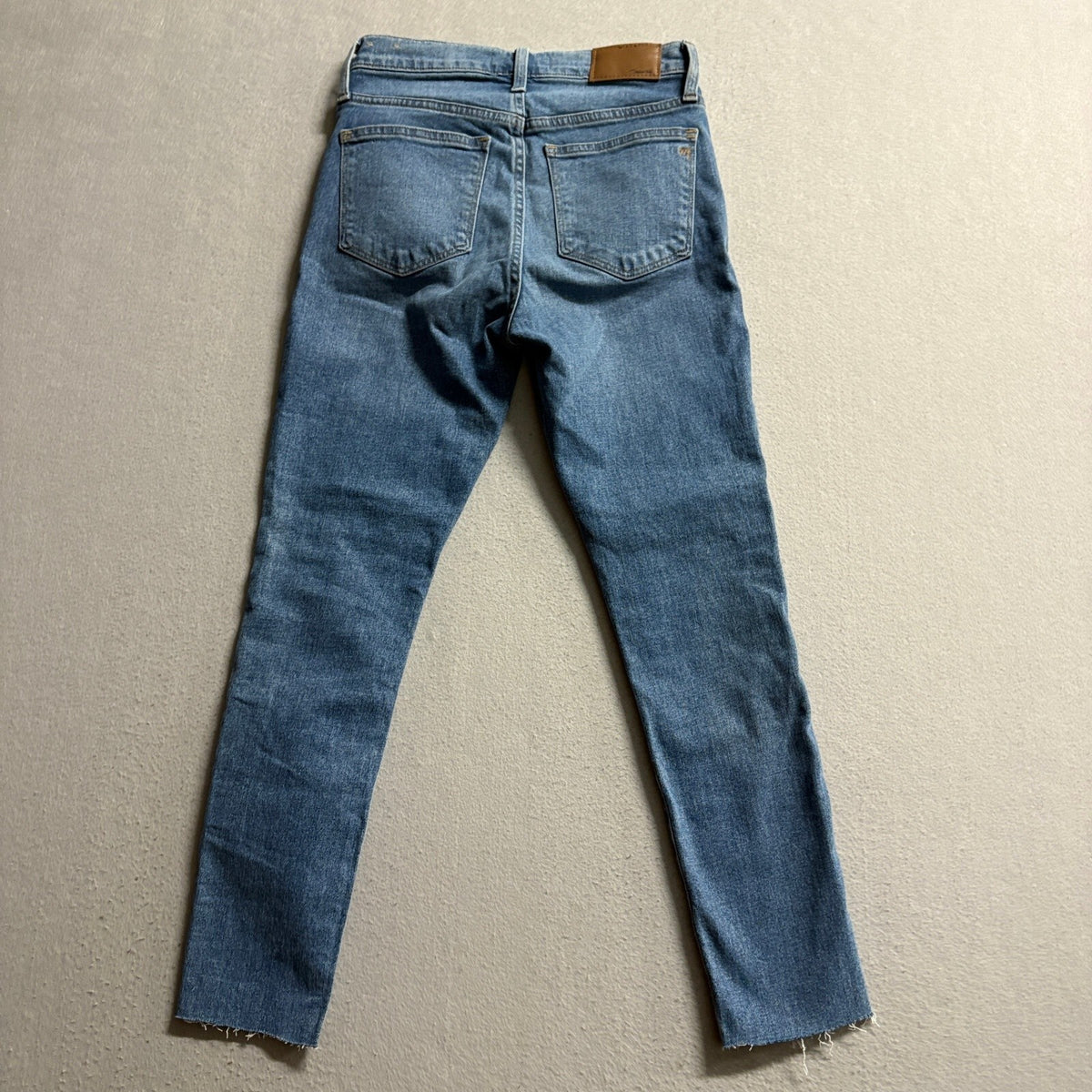 Madewell 10 High Rise Skinny Jeans Womens 25P Blue Denim Button Fly Raw Hem