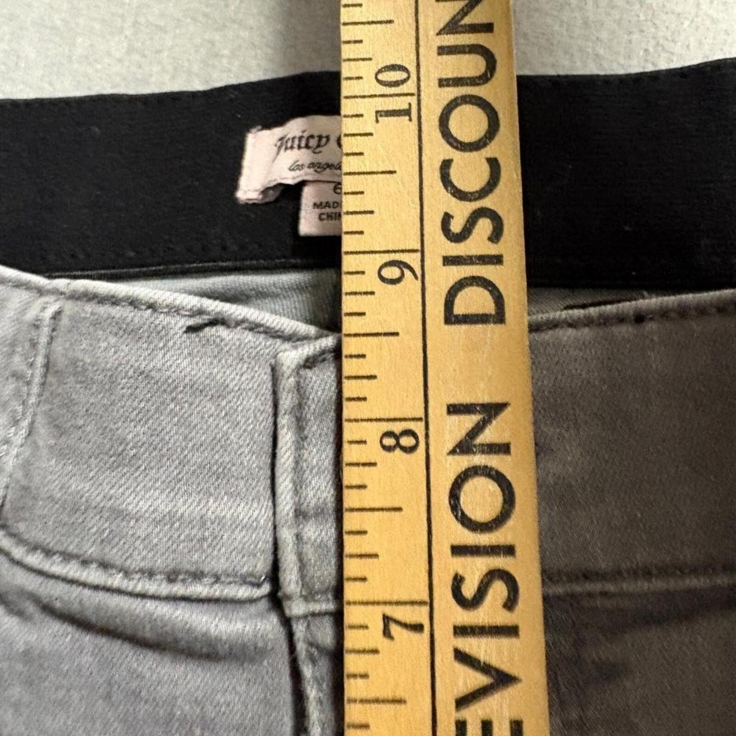 Juicy Couture Girls Skinny Jeans Size 6 Gray Stretch Denim Pull On Elastic Waist