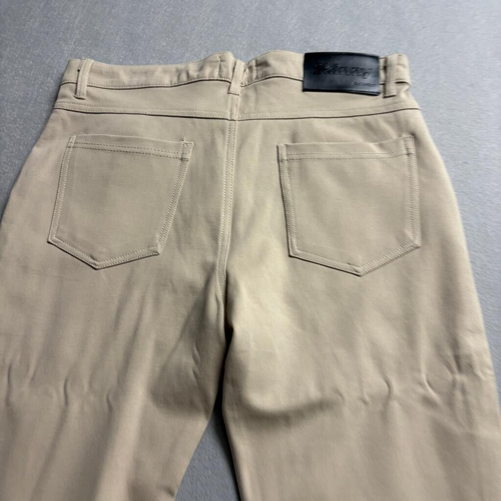 Gingtto Skinny Fit Pants Mens 34 Beige Khaki Stretch Chino Trousers New