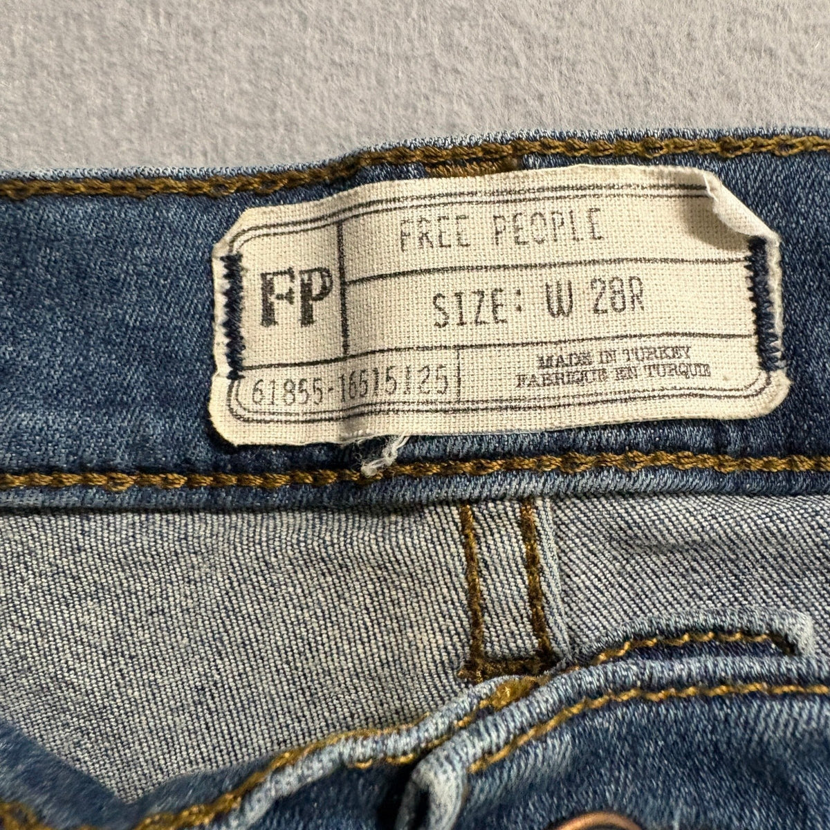 Free People Distressed Skinny Jeans Womens 28R Blue Denim Ripped Knee Stretch