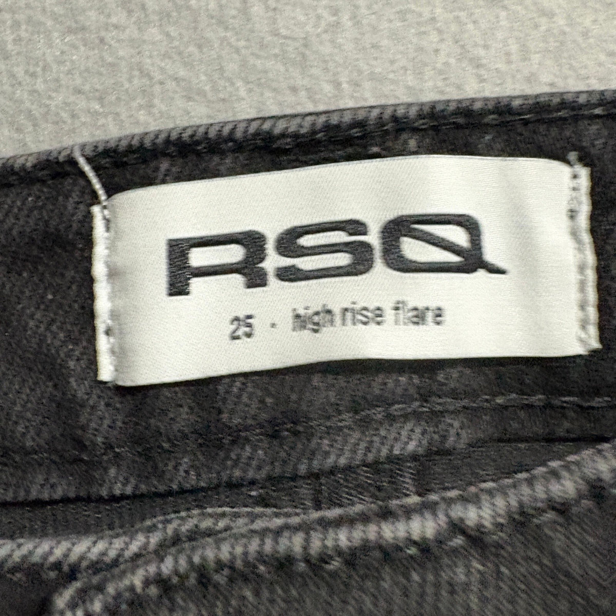 RSQ High Rise Flare Jeans Womens Size 25 Black Denim Stretch Pants