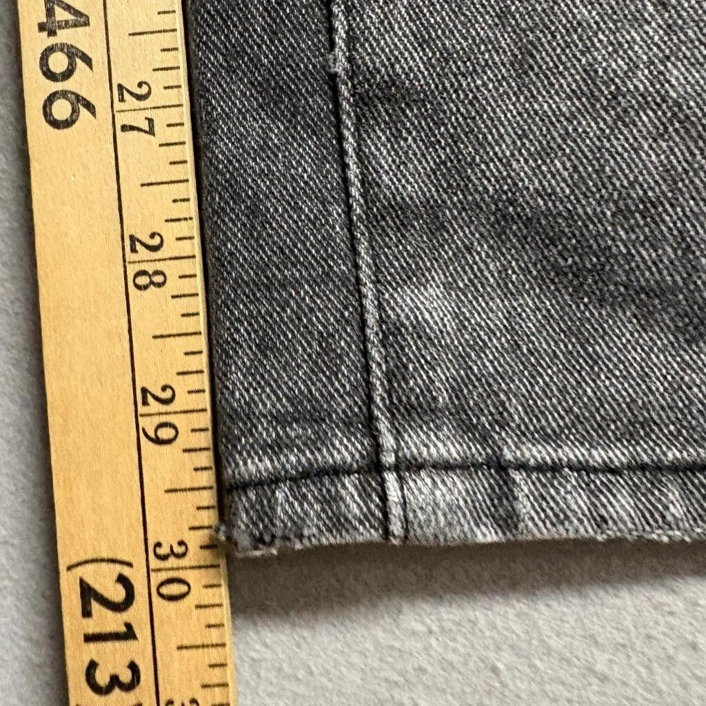 PacSun Dad Jean Womens 24 Gray Acid Wash Denim High Rise Straight Leg Side Slit