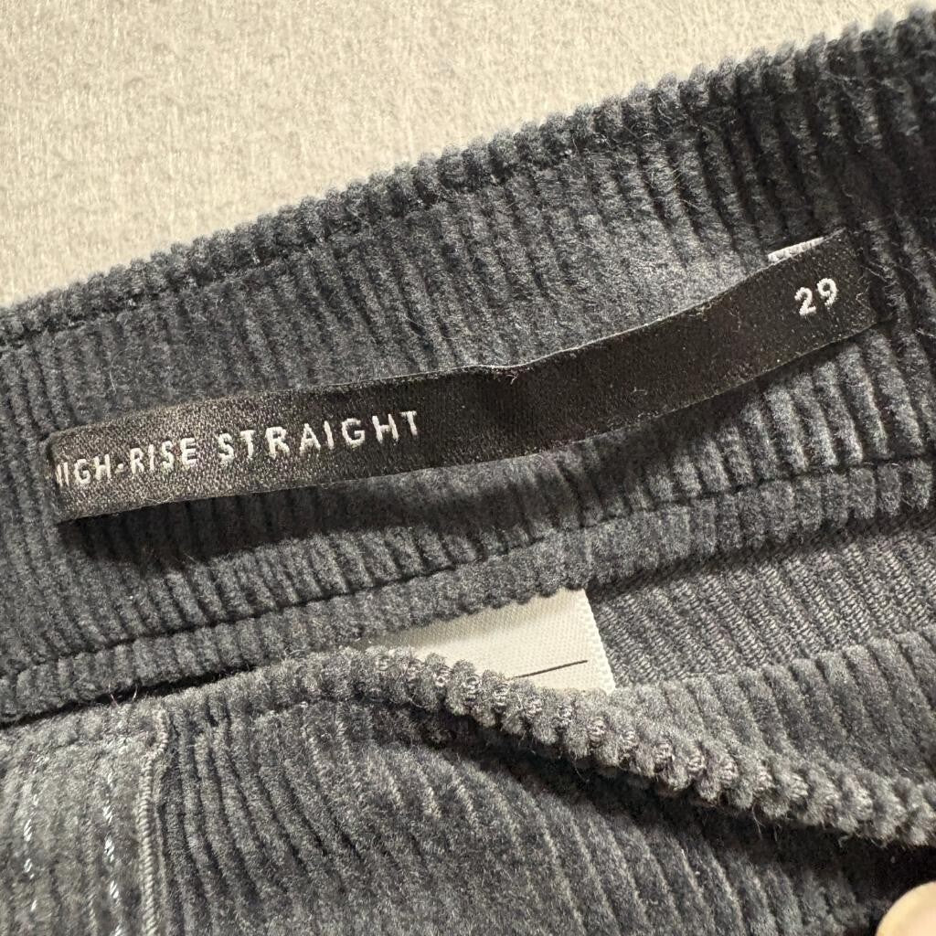 Banana Republic Corduroy Pants Womens 29 Charcoal Gray High Rise Straight Leg