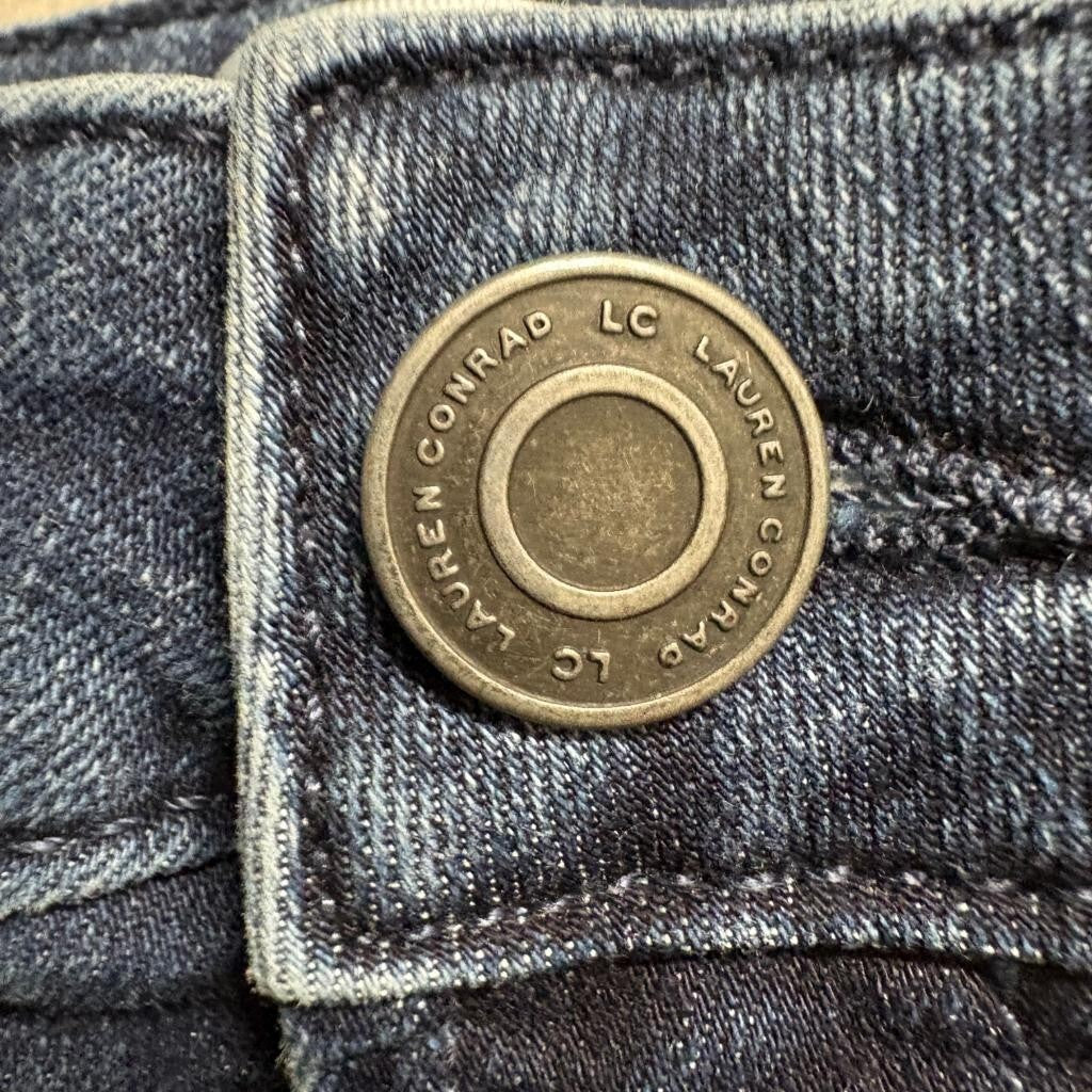 LC Lauren Conrad Flare Jeans Womens Size 12 Blue Denim Stretch High Rise