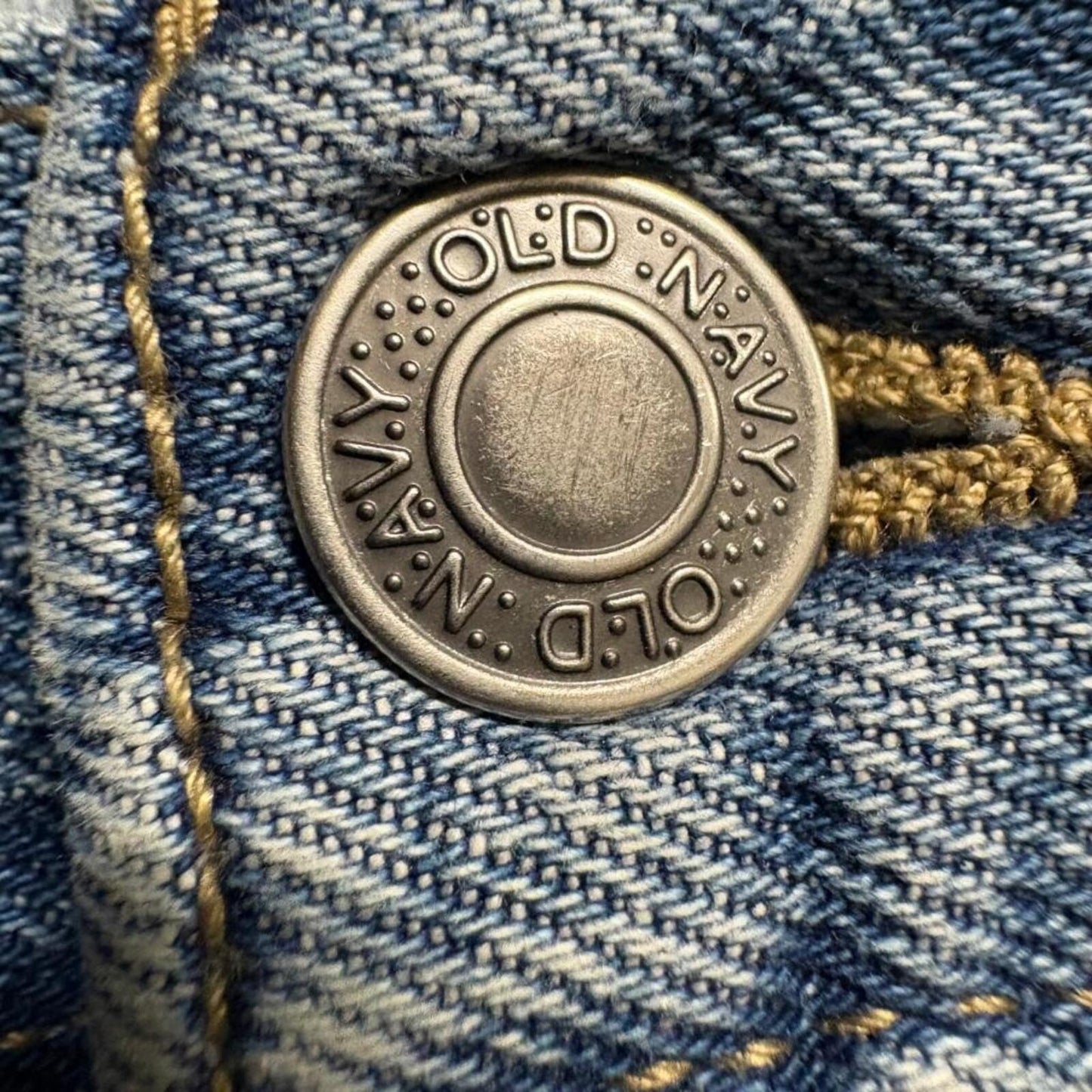 Old Navy Built-In Flex Straight Jeans Mens 46x32 Blue Distressed Ripped Denim