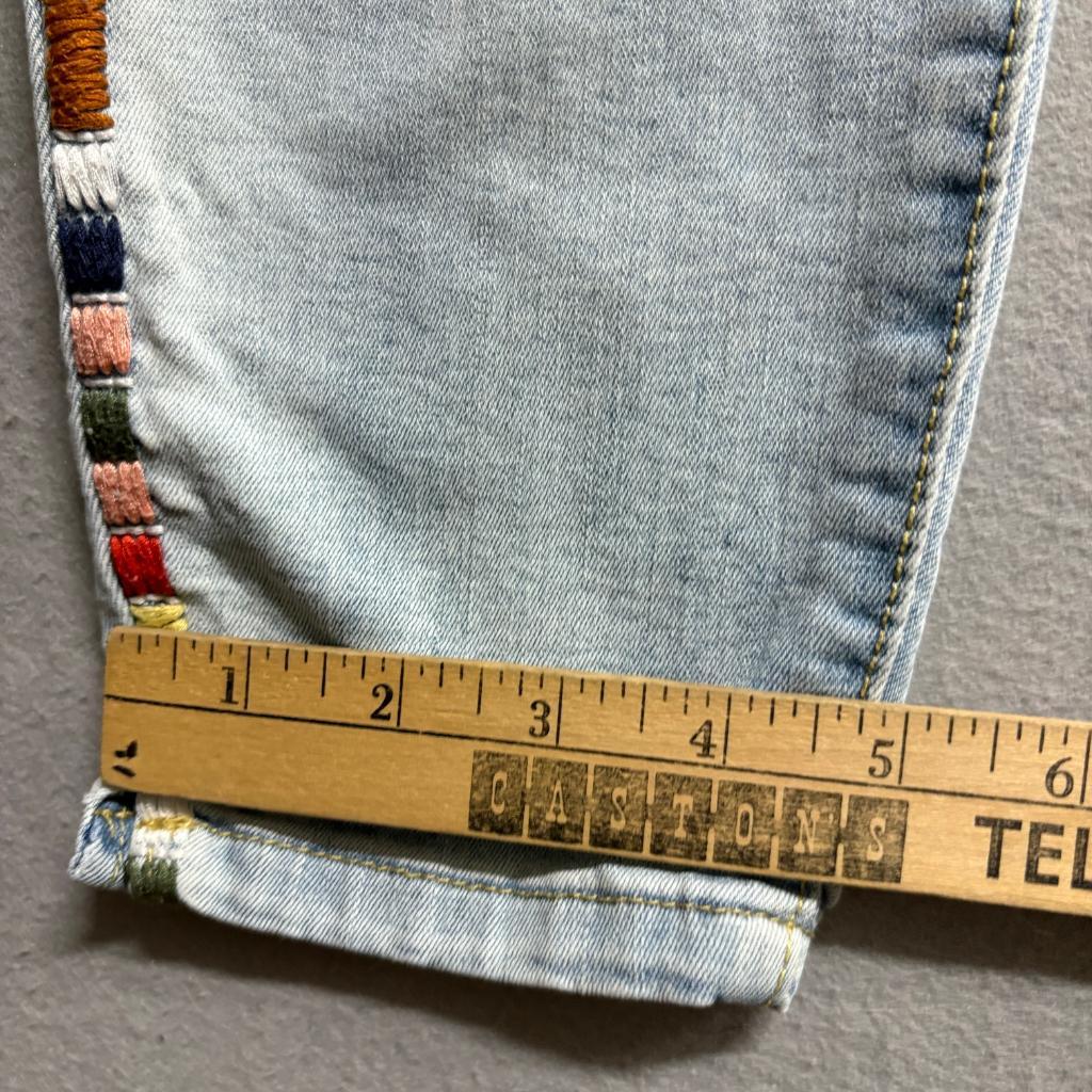 Knox Rose Women Jeans Size 12 Light Wash Skinny Ankle Embroidered Side Stripe