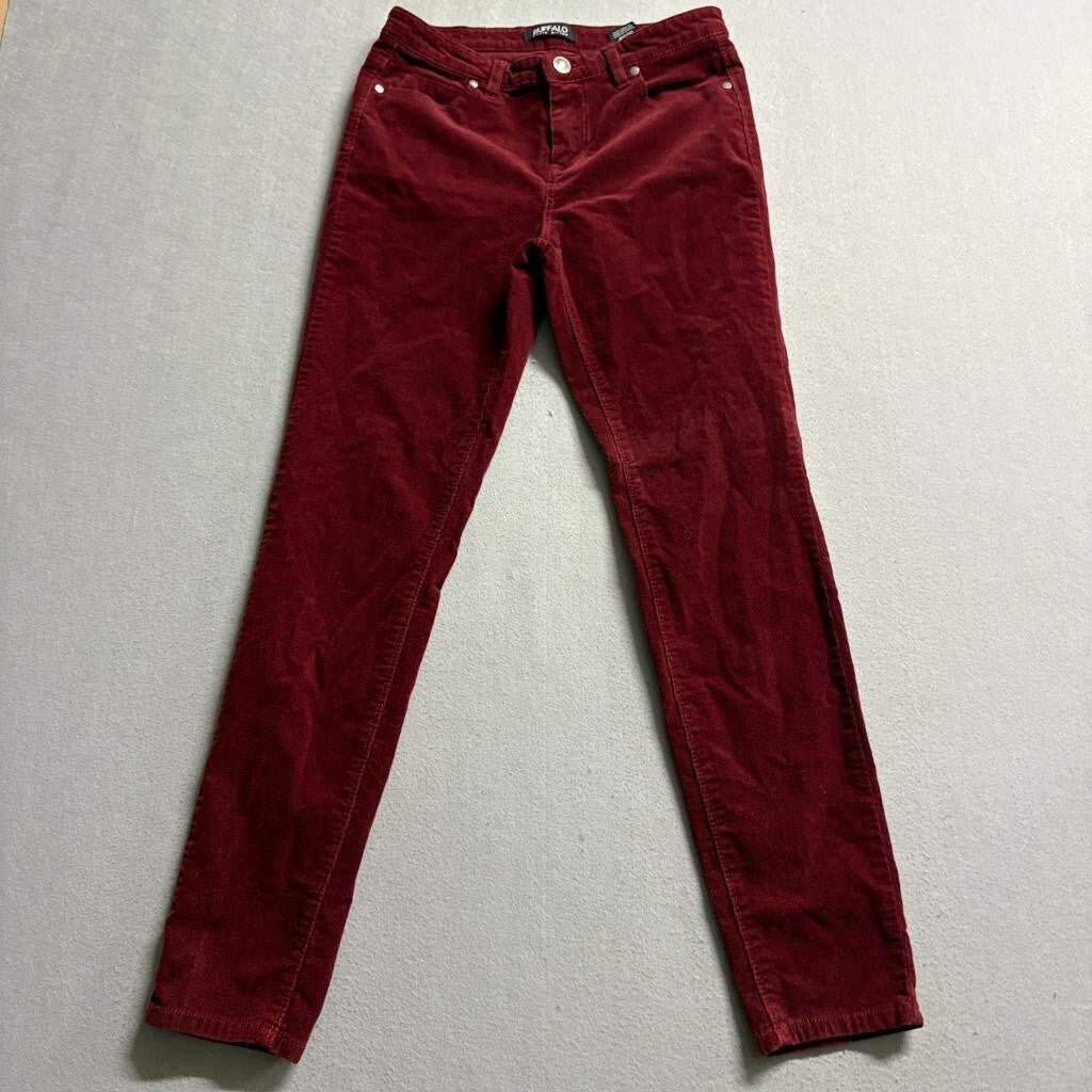 Buffalo David Bitton Supreme Mid Rise Skinny Corduroy Pants Womens 6/28 Red