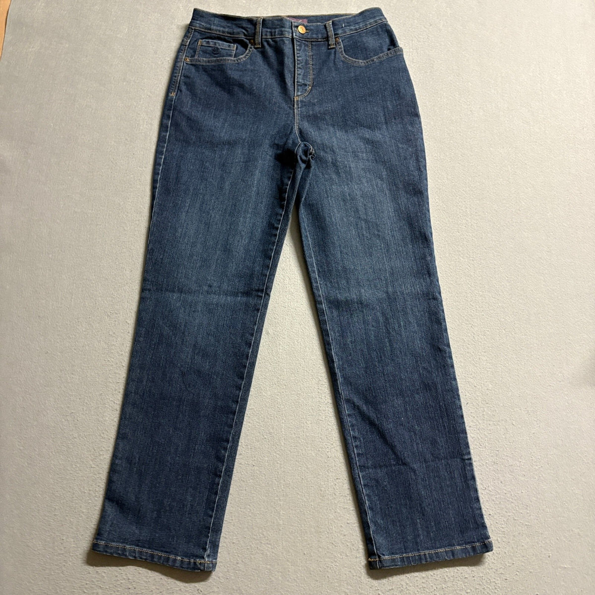 Gloria Vanderbilt Amanda Jeans Womens 8 Short Blue High Rise Tapered Leg Stretch