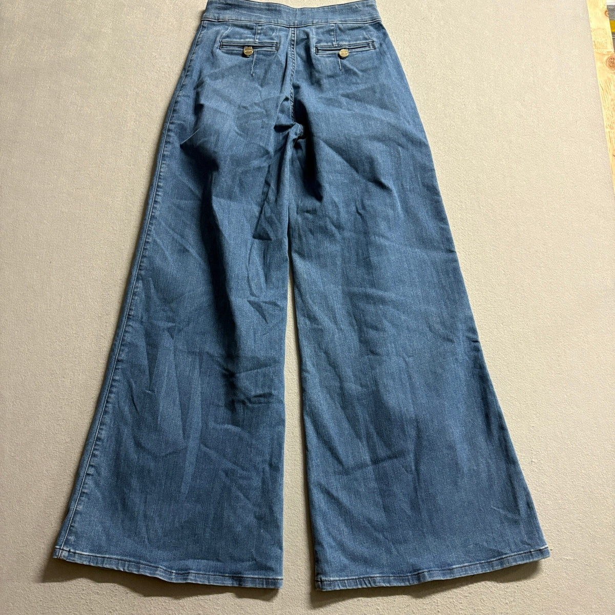 Marciano Guess Wide Leg Jeans Womens 26 Blue High Rise Denim Made In USA Flaw