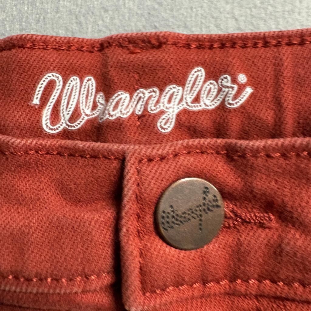 Wrangler Bootcut Jeans Girls Size 16 Regular Rust Orange Red Stretch Denim