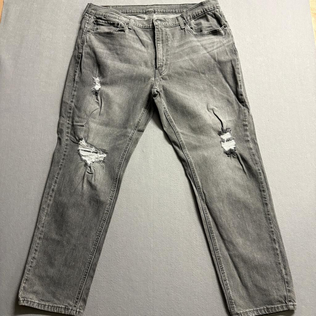 Levis 541 Athletic Taper Jeans Mens 40x32 Gray Distressed Ripped Denim