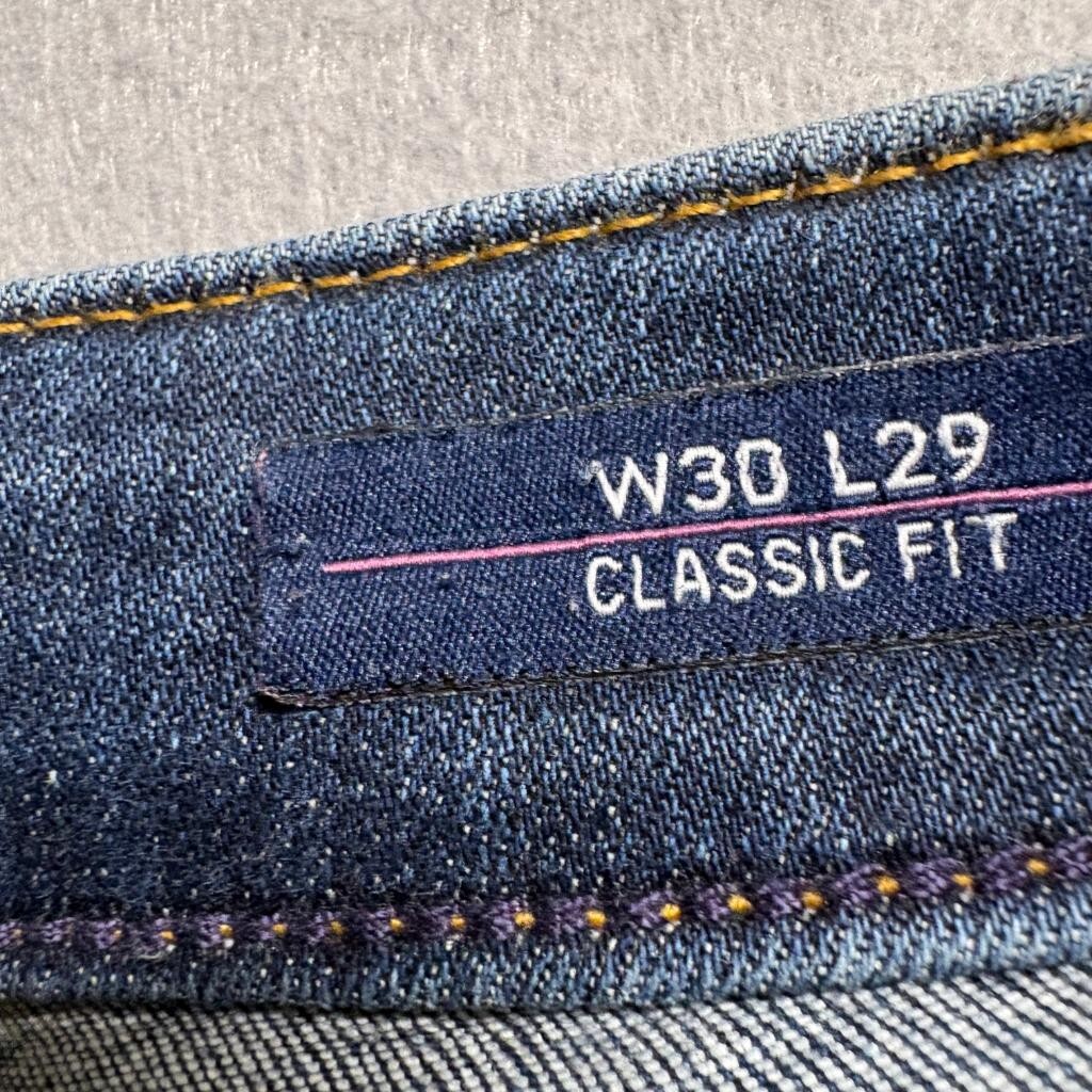 Vigoss Jagger Skinny Jeans Womens 30 Classic Fit Blue Denim Fringed Step Hem