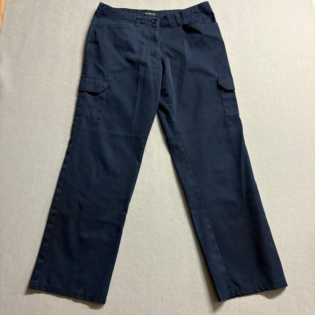 Cintas Susan Fit Womens Cargo Pants Size 8 RG Navy Blue Workwear Uniform