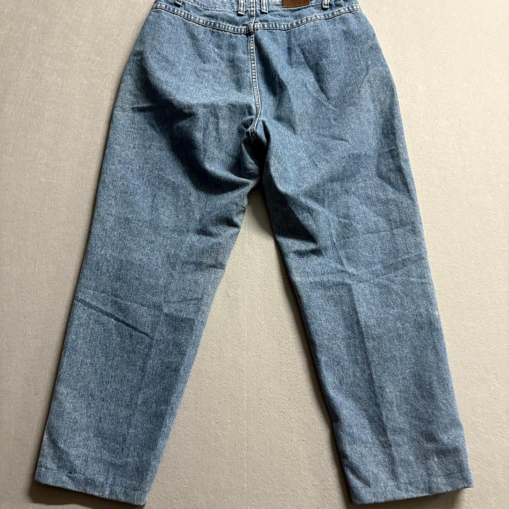 Vintage Lee Riveted High Rise Mom Jeans Womens 14 Medium Wash Elastic Waist