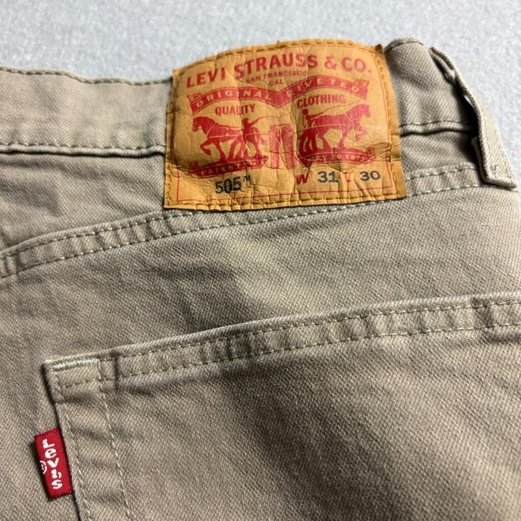 Levis 505 Regular Fit Jeans Mens 31x30 Brown Khaki Denim Straight Leg Pants