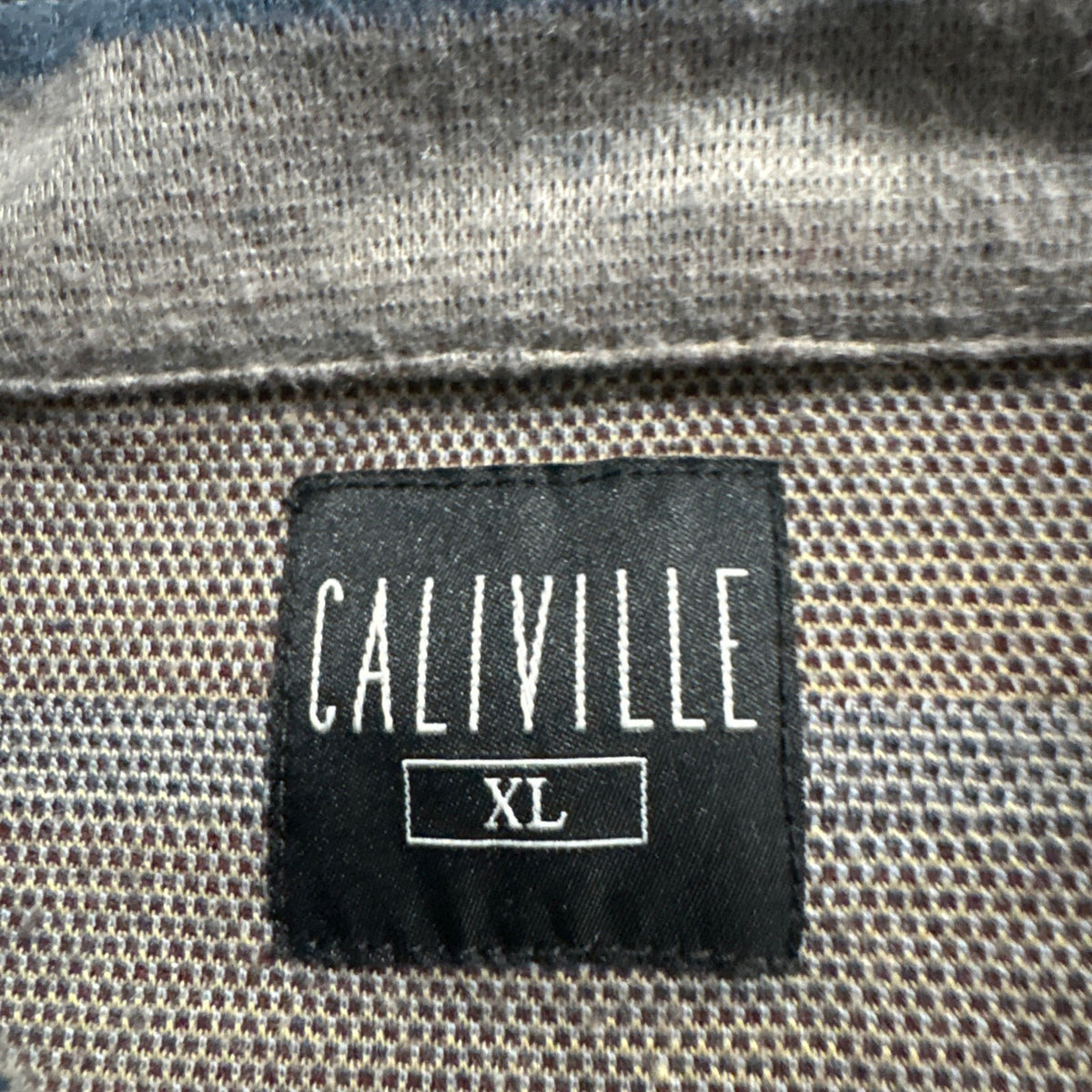Caliville Mens XL Striped Fleece Shirt Jacket Long Sleeve Button Up Flannel Gray