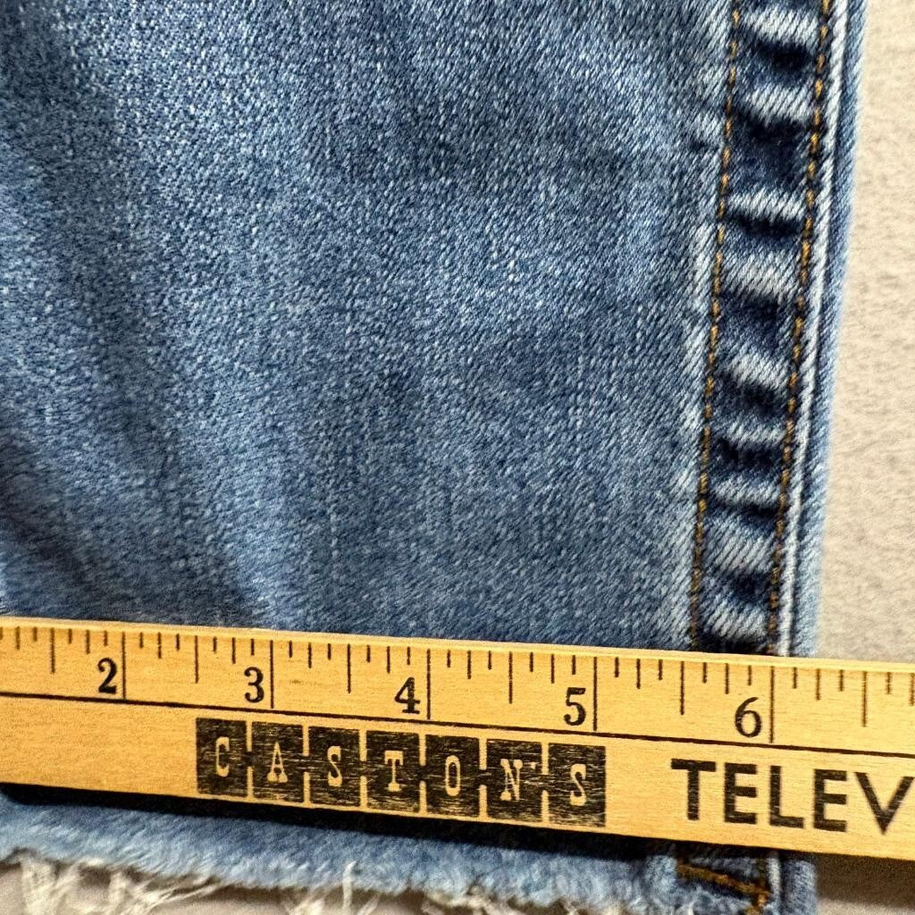 Kut from the Kloth Stevie Straight Leg Jeans Womens 6 Blue High Rise Distressed