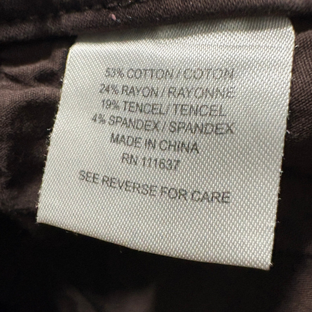 Lila Ryan Womens Pants Size 14 Brown Stretch Cotton Tencel Blend Casual Chino