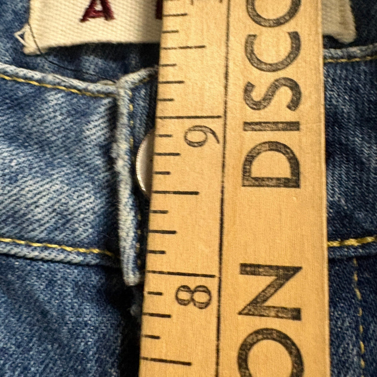 AMO Babe Dive Bar Destroy Jeans Womens Size 26 Distressed Frayed Hem Denim Blue