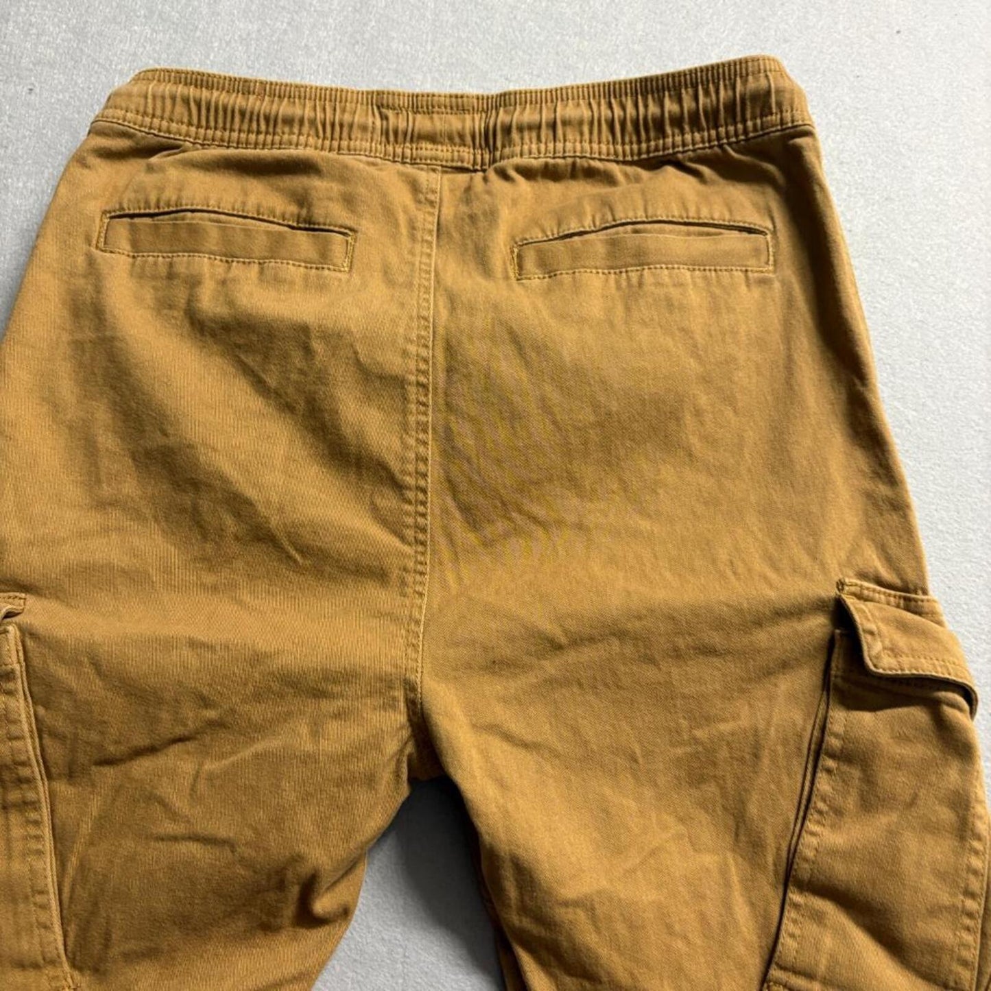 WXYZ MFG CO Cargo Jogger Pants Mens Small Brown Cotton Stretch Elastic Waist