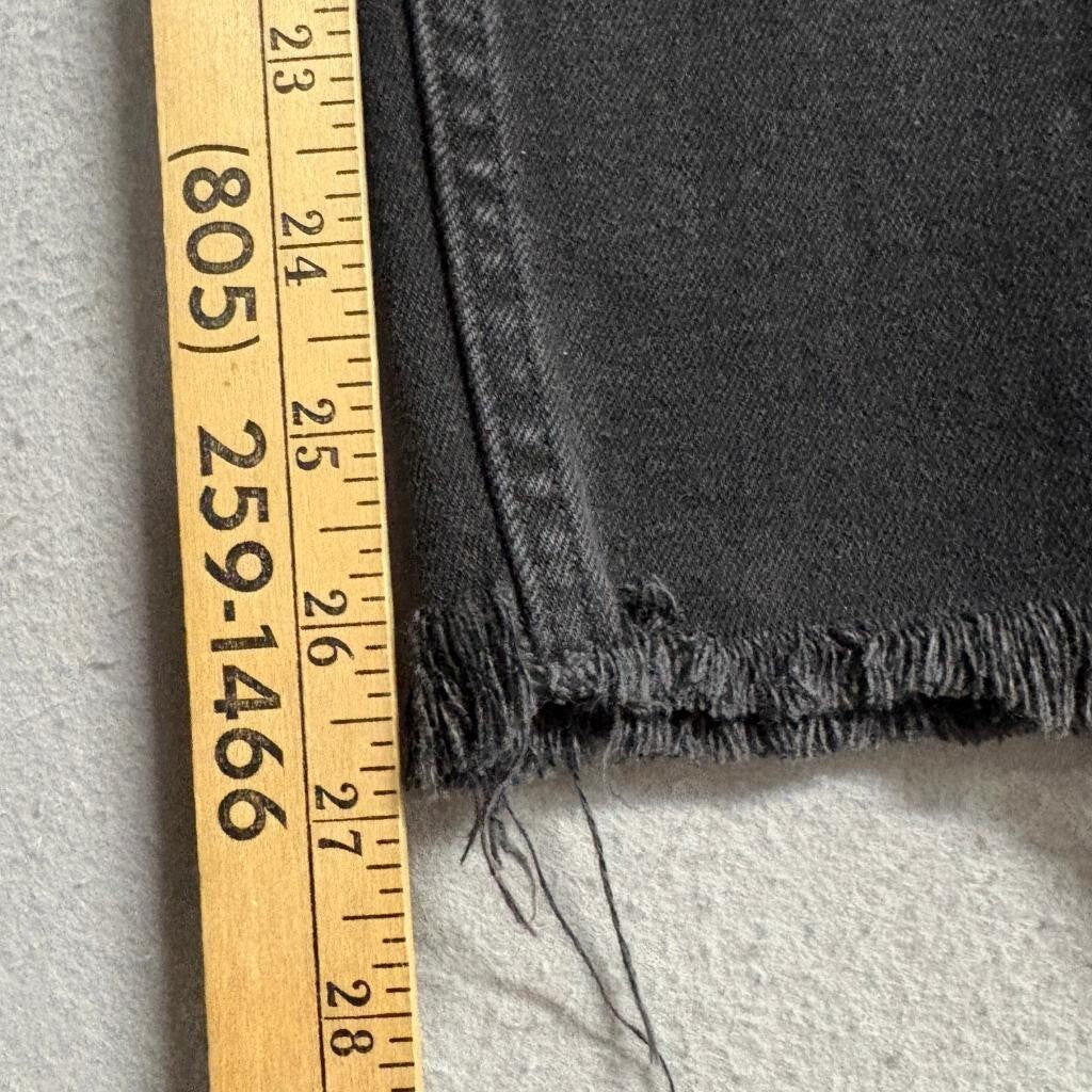 Everlane High Rise Skinny Jeans Womens 26 Black Denim Raw Hem Stretch