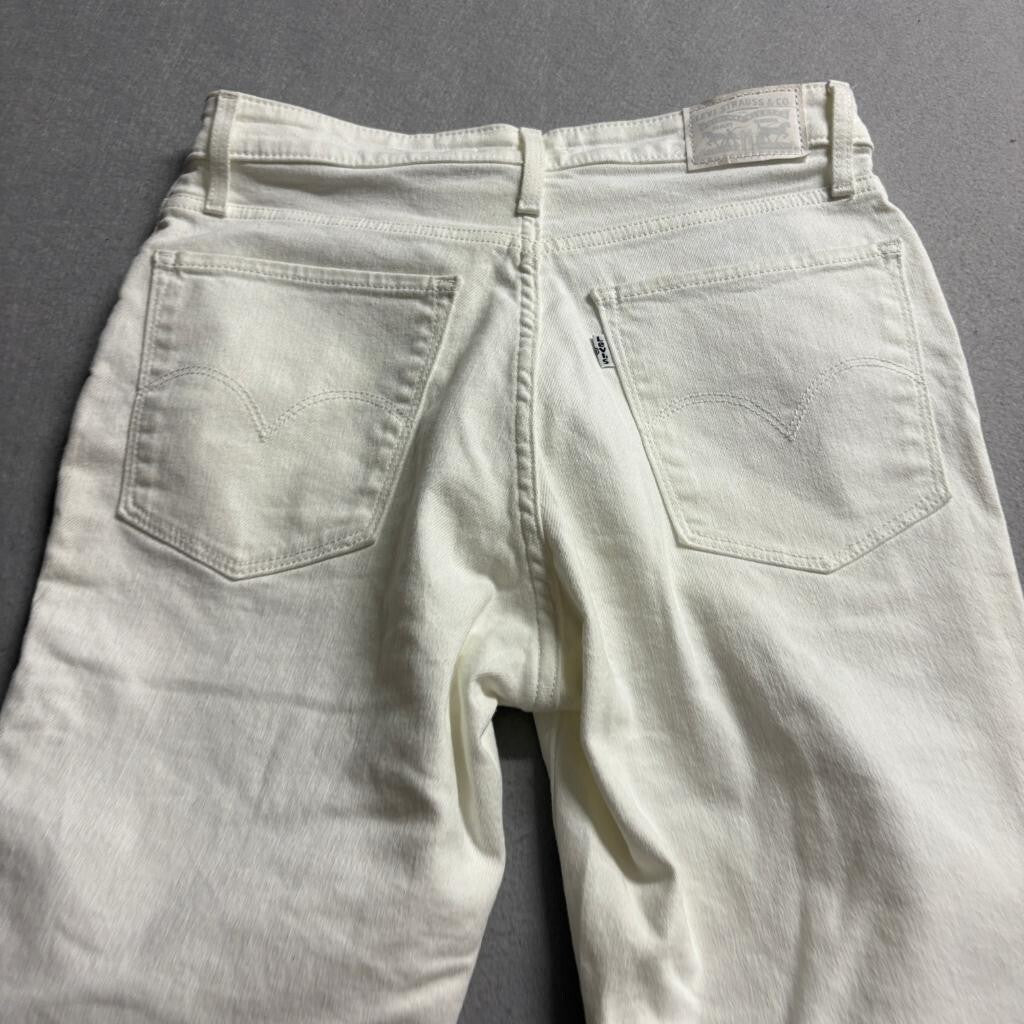 Levi's 721 High Rise Skinny Jeans Womens 29x30 White Denim Stretch