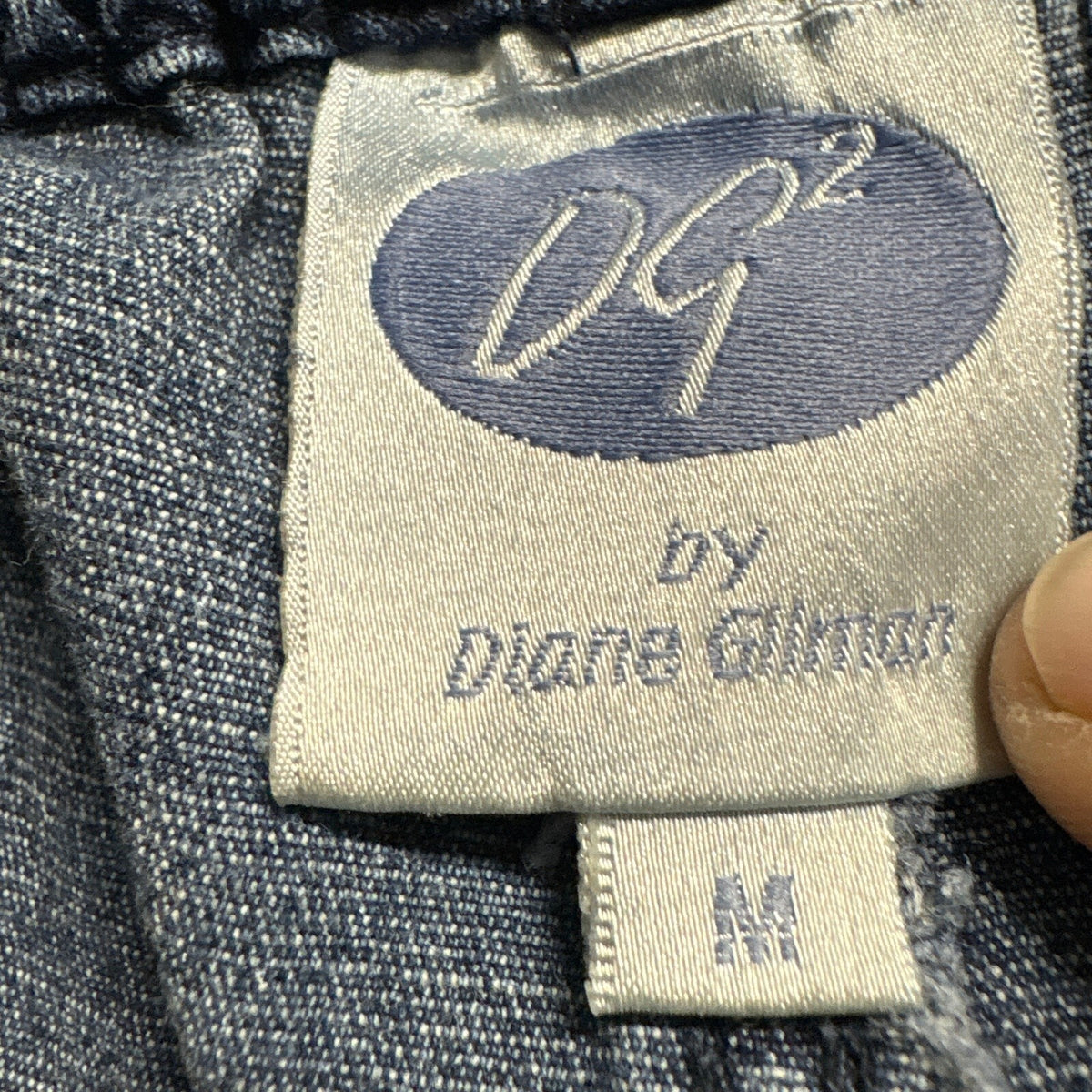 DG2 Diane Gilman Elastic Waist Jeans Womens Size M Medium Blue Denim Straight