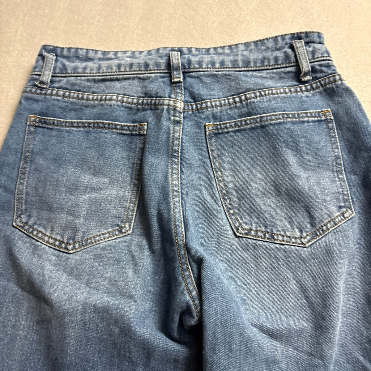 SHEIN Womens Front Seam Straight Leg Denim Jeans Size 28 Blue High Rise