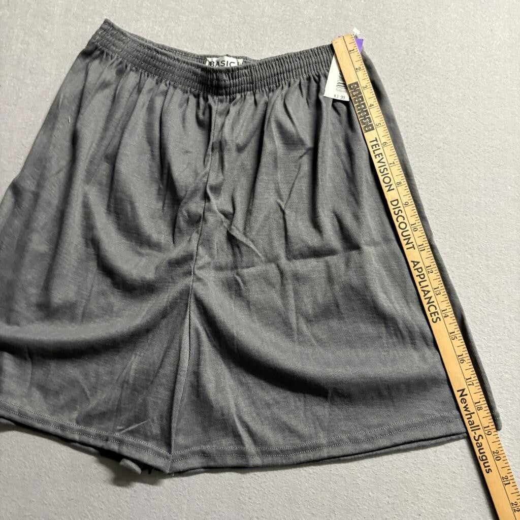 Vintage Basic Editions Gray Knit Shorts Mens XL Elastic Waist Made in USA New