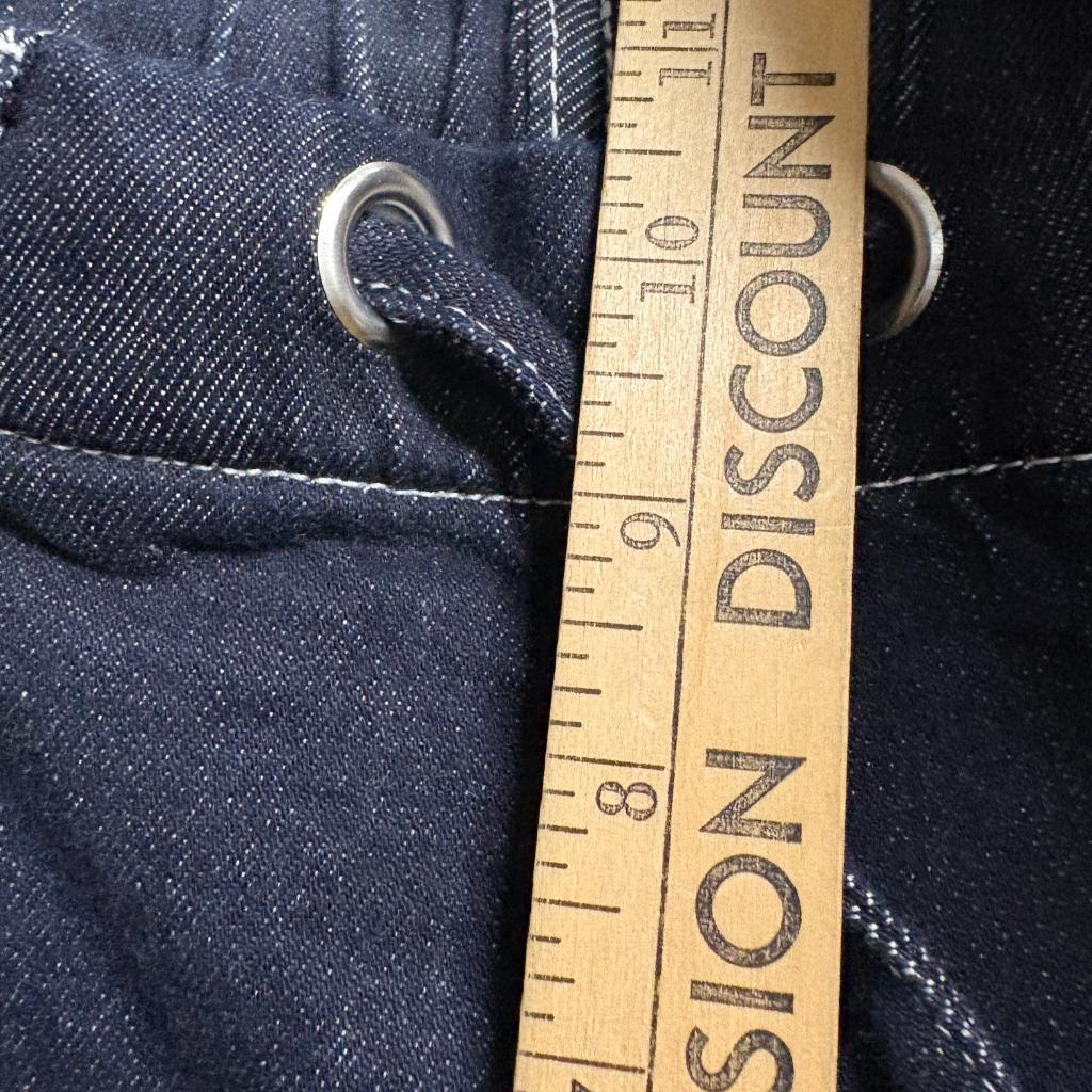 Unbranded Dark Wash Wide Leg Jeans Womens Small Drawstring Elastic Waist Denim
