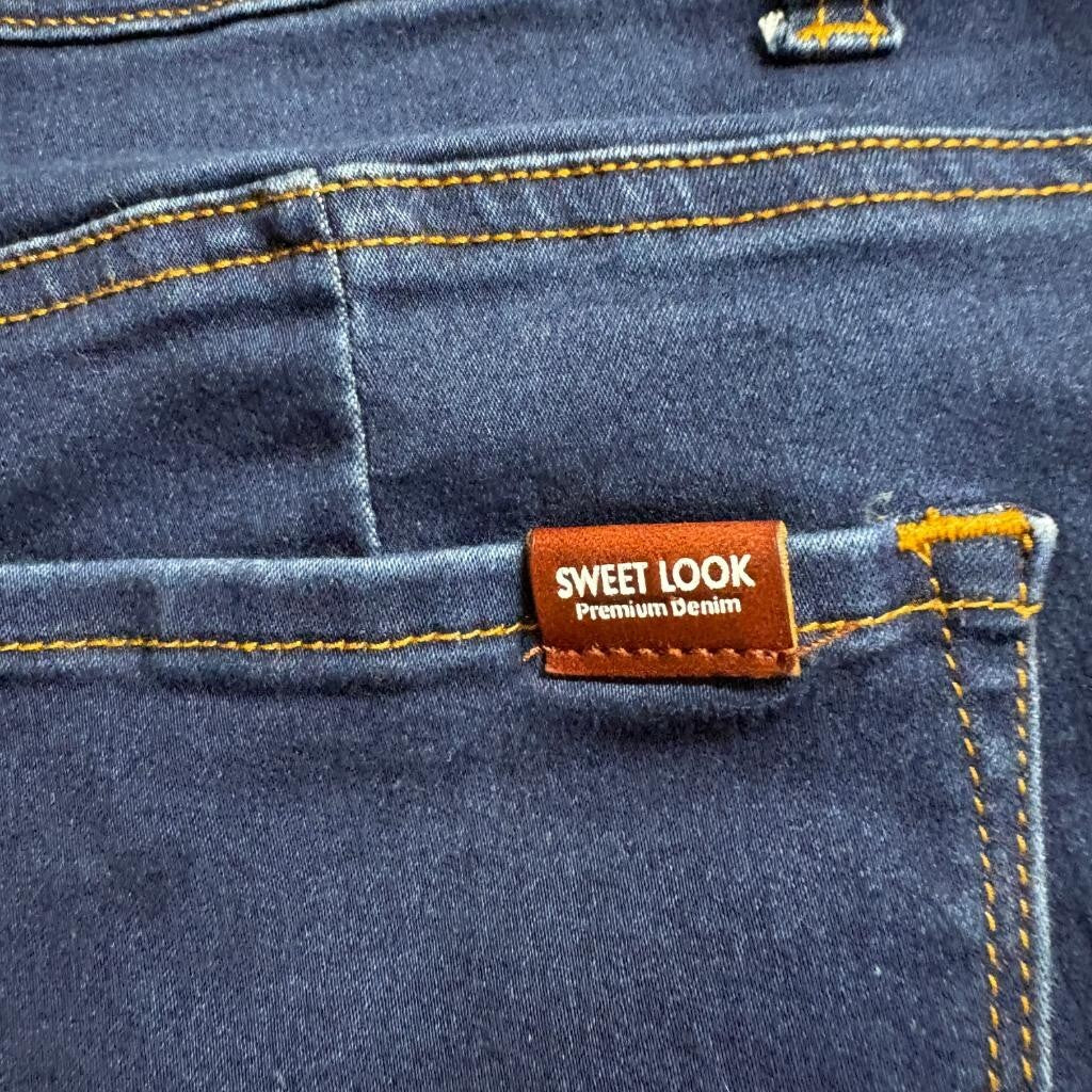 Sweet Look Premium Denim Skinny Jeans Womens Size 13 Dark Wash Stretch Blue